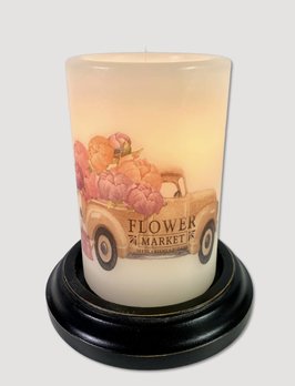 C R Designs Seasonal Truck Spring Peonies Candle Sleeve - Antique Vanilla