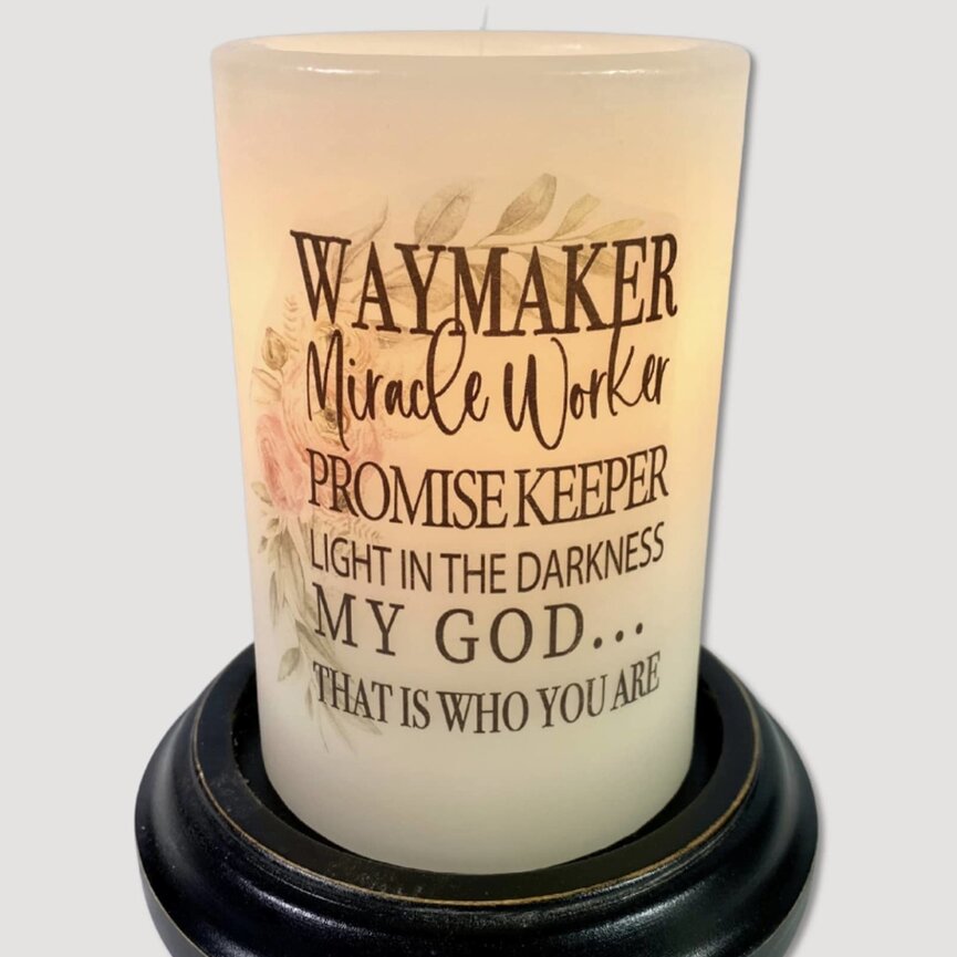 Way Maker Floral Candle Sleeve - Vanilla