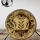 Smith Redware Two Tulip One Sunflower Sgraffito Plate - 6"