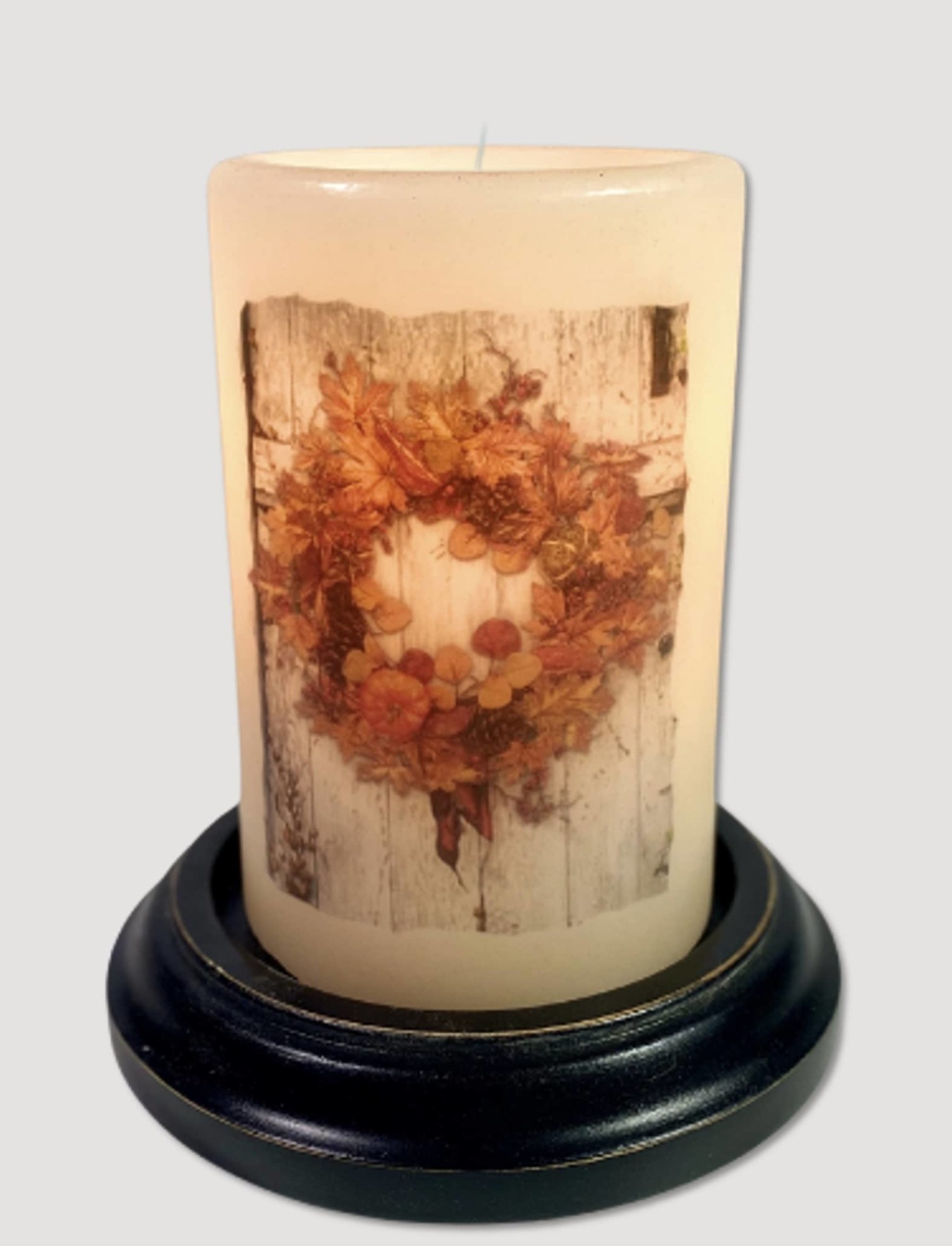 C R Designs Fall Wreath Candle Sleeve Antique Vanilla Brand: C R Designs