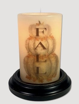 C R Designs Fall Stacked Pumpkins Candle Sleeve Antique Vanilla