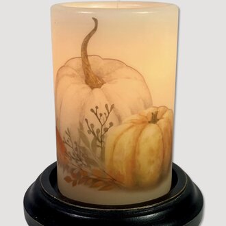 Soft Neutral Pumpkins Candle Sleeve Antique Vanilla