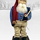 Olde Thyme Creations Santa Blue Shirt Tan Pats Red Suspenders with Corn Cob Pipe - 17" T