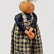 Nana's Farmhouse Lady Pumpkin Doll in Plaid Dress -  21" T x 8" W