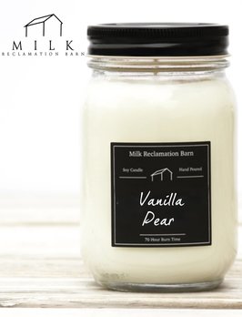 Milk Reclamation Barn Candles Mason Jar Vanilla Pear Candle - 13 oz