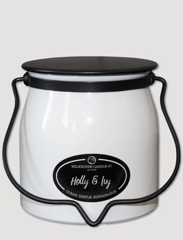 Milkhouse Candles Holly & Ivy 16oz Butter Jar