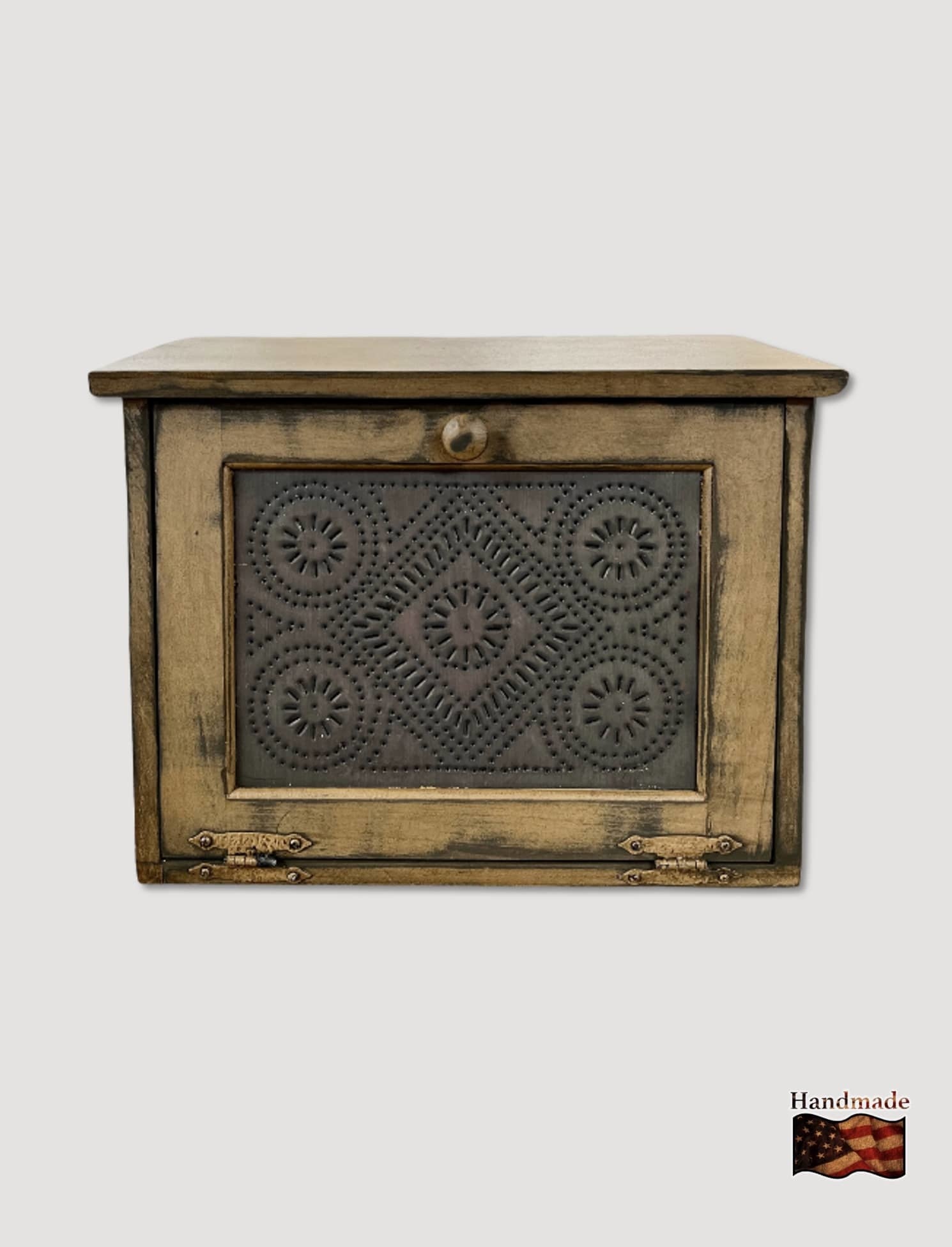 Primitives By Tracie Mustard Slant Front Bread Box Brand: Primitives By Tracie