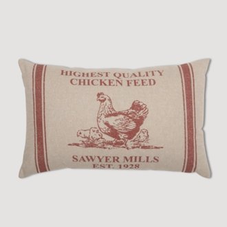 Sawyer Mill Red Hen and Chicks Pillow