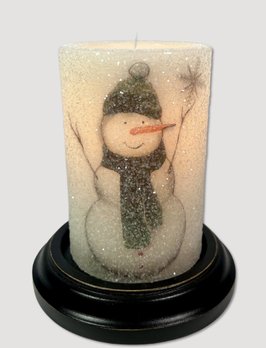CR Designs Green Winter Snowman Candle Sleeve