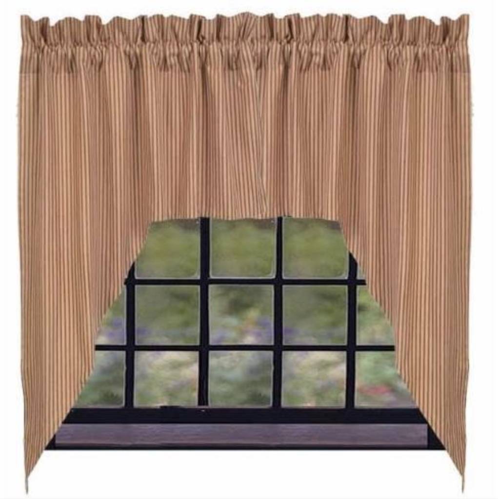 York Ticking Gathered Swag Barn Red Park Designs Curtains