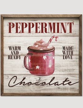 Kendrick  Home Peppermint Chocolate Whitewash Sign - 4"