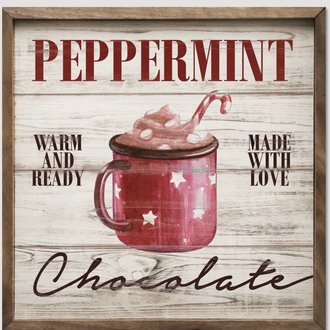 Peppermint Chocolate Whitewash Sign - 4"
