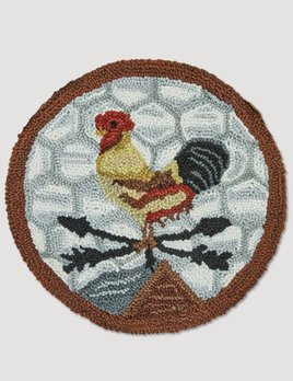 Park Designs Break Of Day Rooster Hooked Chair Pad - 14.5"