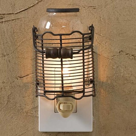 Wire Jar Night Light 6.25"H x 3.25"W x 3.25"D