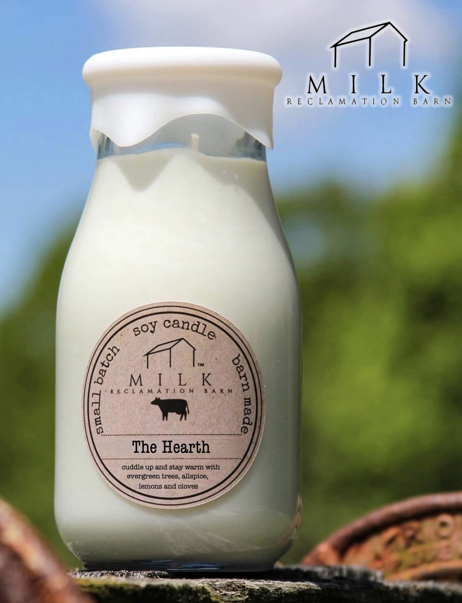 Milk Reclamation Barn Candles The Hearth Milk Bottle Candle - 16oz Brand: Milk Reclamation Barn Candles