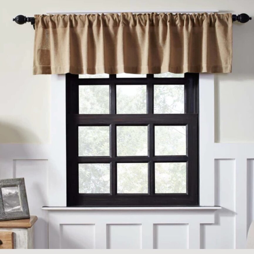 Burlap Natural Valance