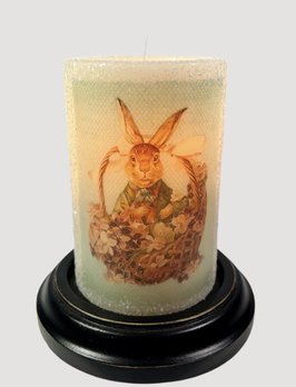 C R Designs Green Rabbit Basket Candle Sleeve Gumdrop