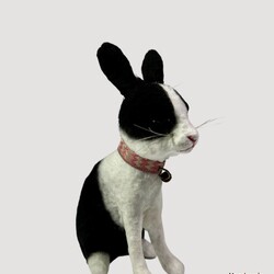 Sitting Black & White Rabbit - 5"