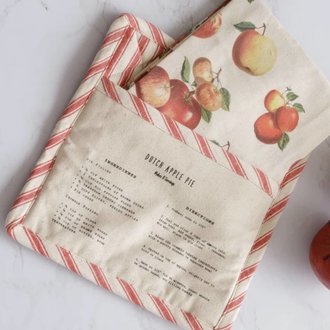 Pot Holder & Tea Towel Dutch Apple Pie Recipe Set 2