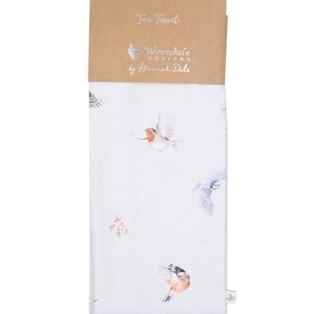 "Feathered Friends" Bird Dish Towel - White