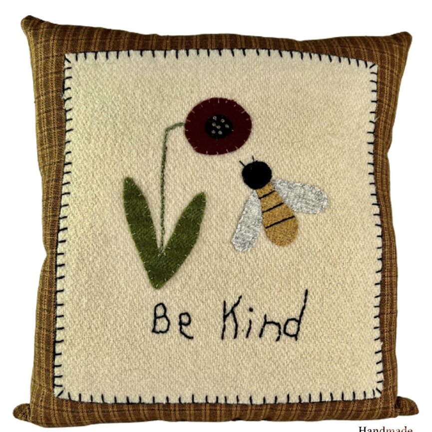 Bee Kind Wool Pillow - 12" x 10"