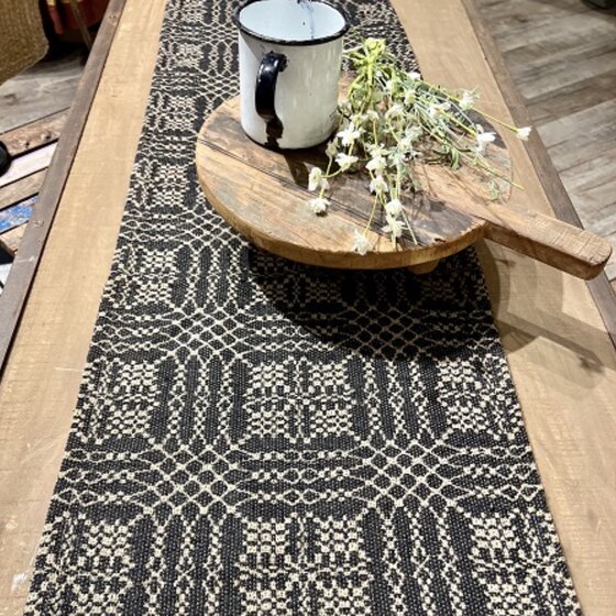 Nantucket Black over Tan Table Square - 34"