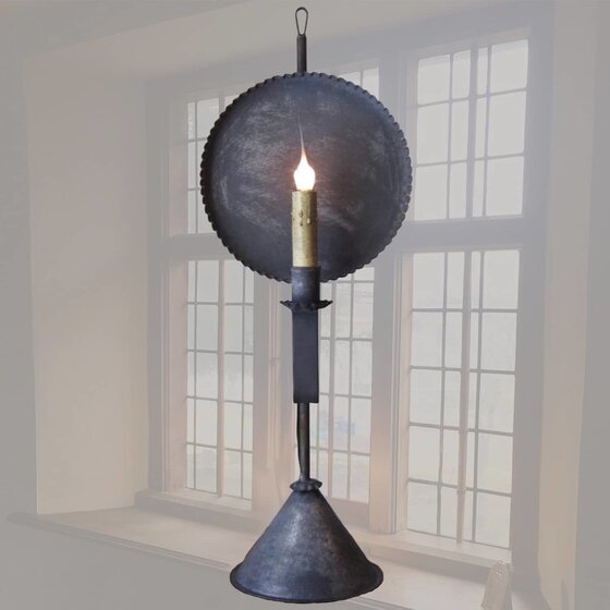 Elegance Single Mini Circle Crimped Pan Table Lamp -21" T