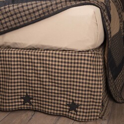Black Check Star Bed Skirt