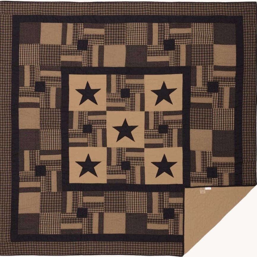 Black Check Star Quilt Bedding Collection