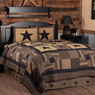 Black Check Star Quilt Bedding Collection
