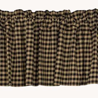Black Check Lined Scalloped Valance