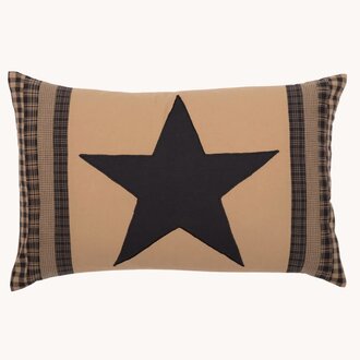 Black Check Star Patch Pillow