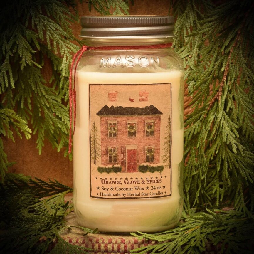 Orange Clove & Spices Soy Jar Candle - 24oz