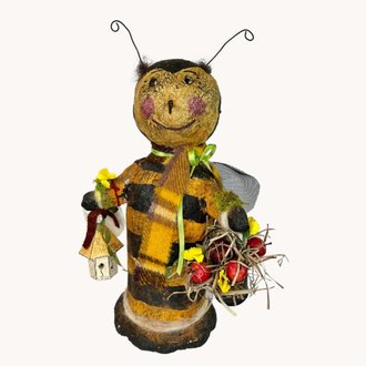 Krisnick - Bumble Bee with Birdhouse & Basket of Apples