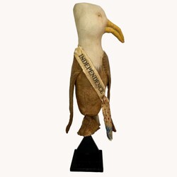 Independence Eagle, Stained Burlap On Base  - 36" T