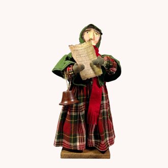 Girl Caroler in Plaid Dress - 18.5"