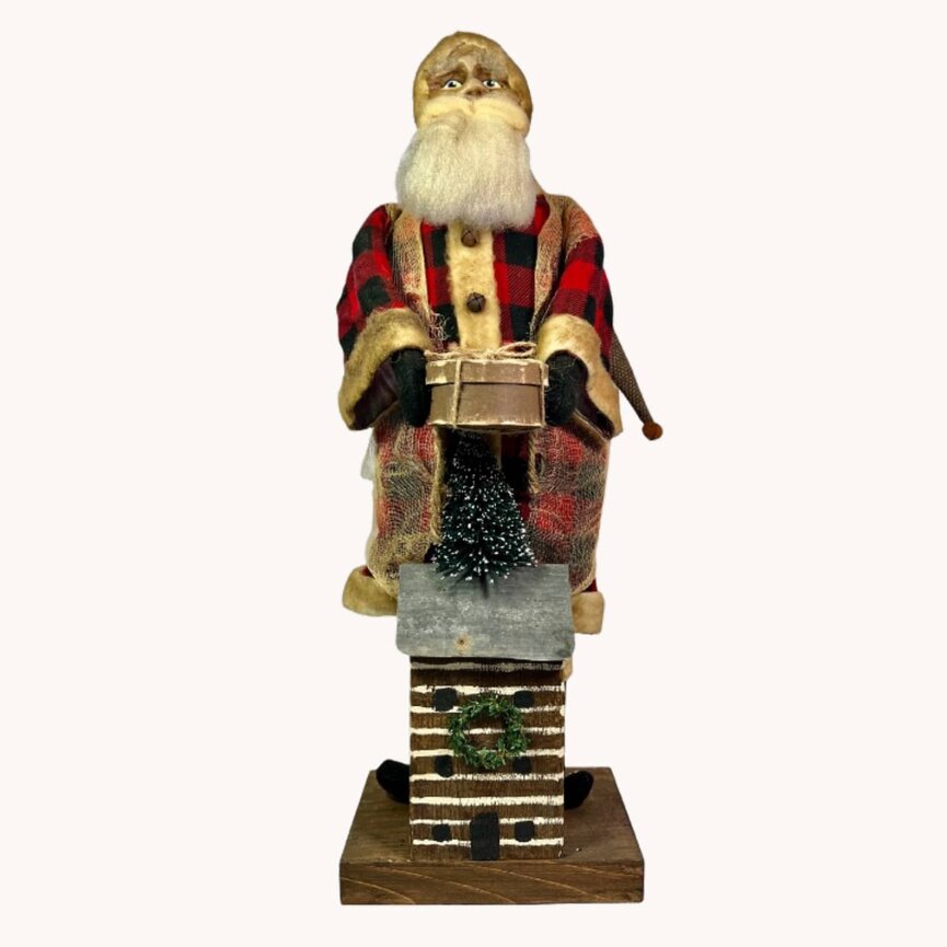 Primitive Cabin Santa Doll - 26"