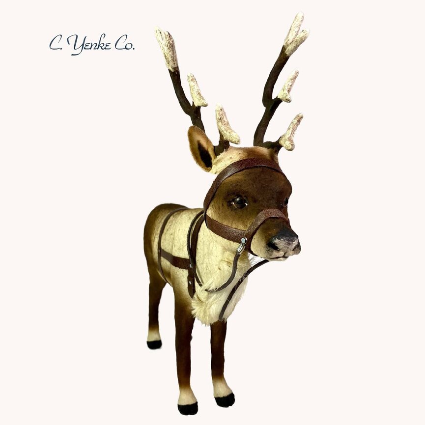 C. Yenke Reindeer with Leather Harness Looking Forward Large