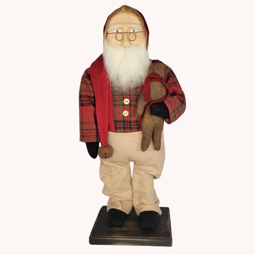 Mr Claus Holding Gingerbread Man 18" T