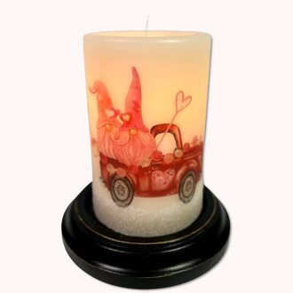 Valentine Gnome Truck Candle Sleeve