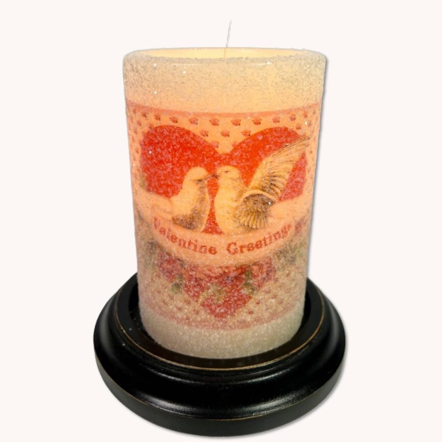 Valentine Greeting Card Candle Sleeve Gumdrop