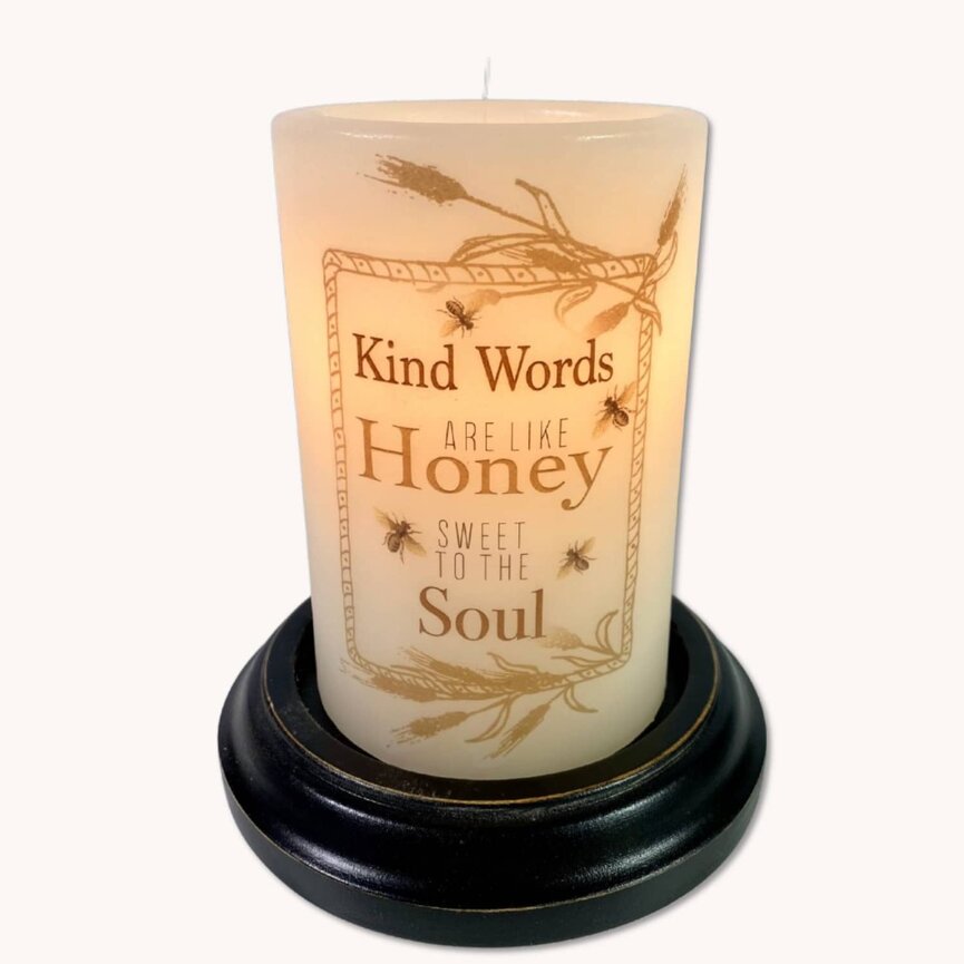 Vintage Kind Words Candle Sleeve - Vanilla