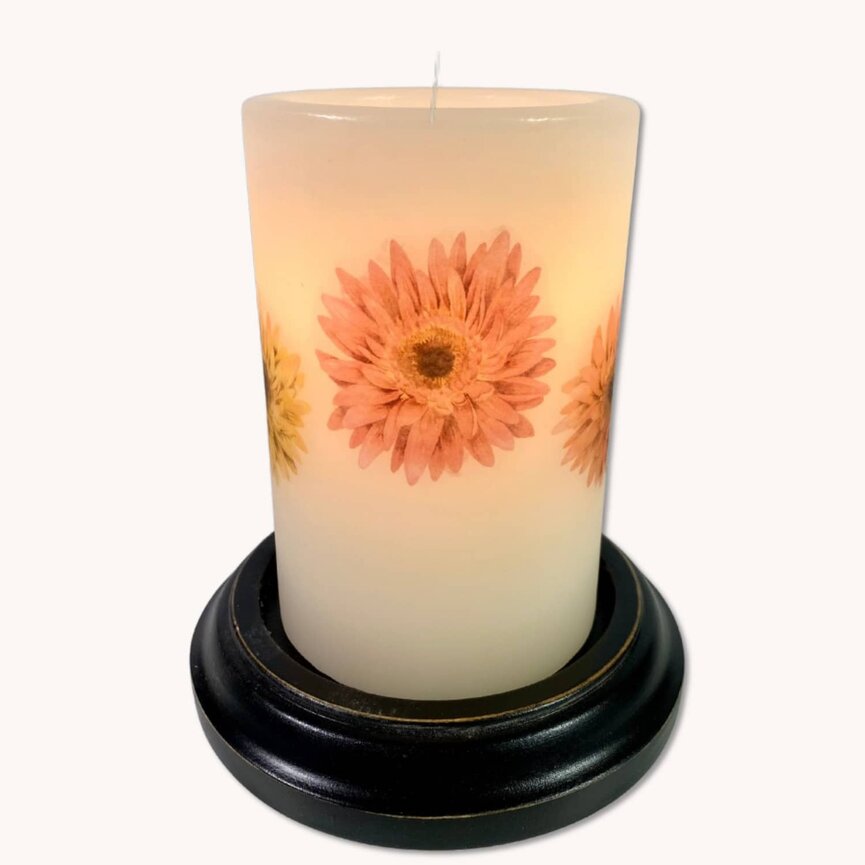 Simple Daisy Cluster Candle Sleeve - Vanilla