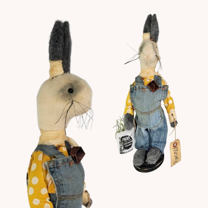 Mosley the Rabbit Doll with Bee Skep - 19"