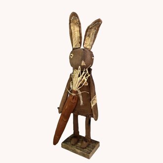 Buster Chocolate Rabbit Doll Holding Carrot - 24"