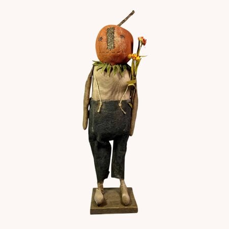 Pumpkin Boy Standing Holding Flowers - 20"