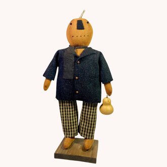 Pumpkin Man Doll with Gourd - 19"