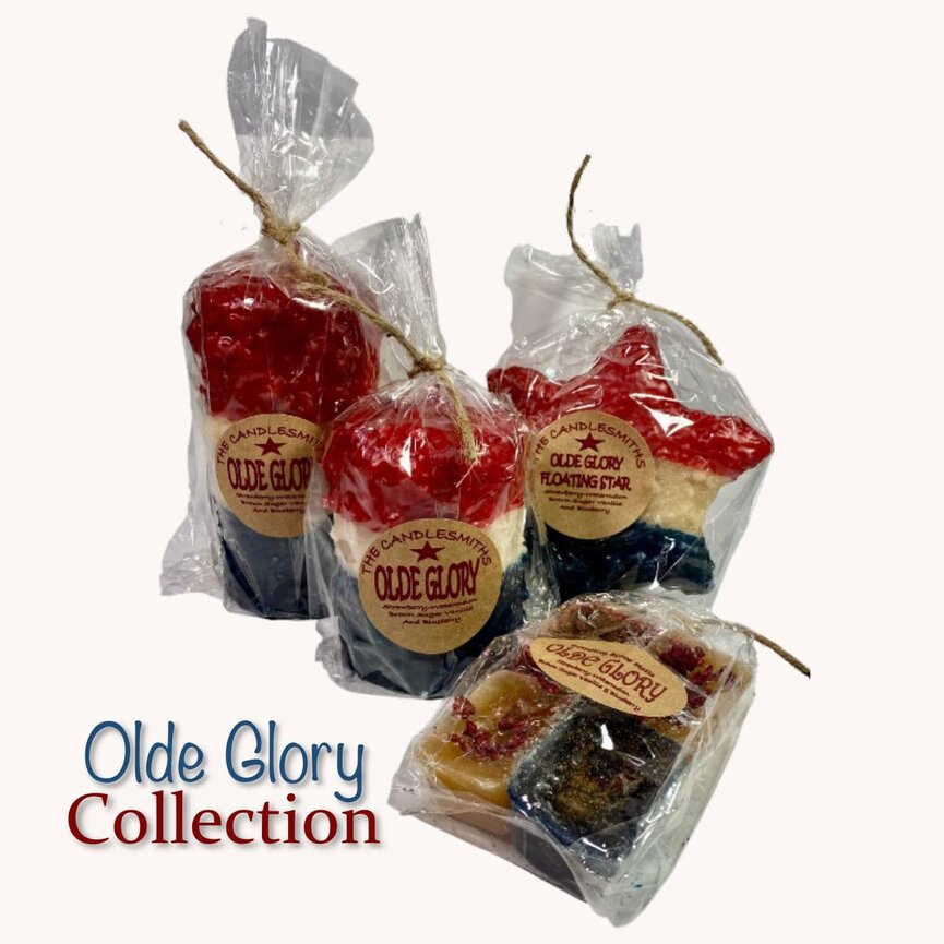 Olde Glory Scented Pillar Candle - Short