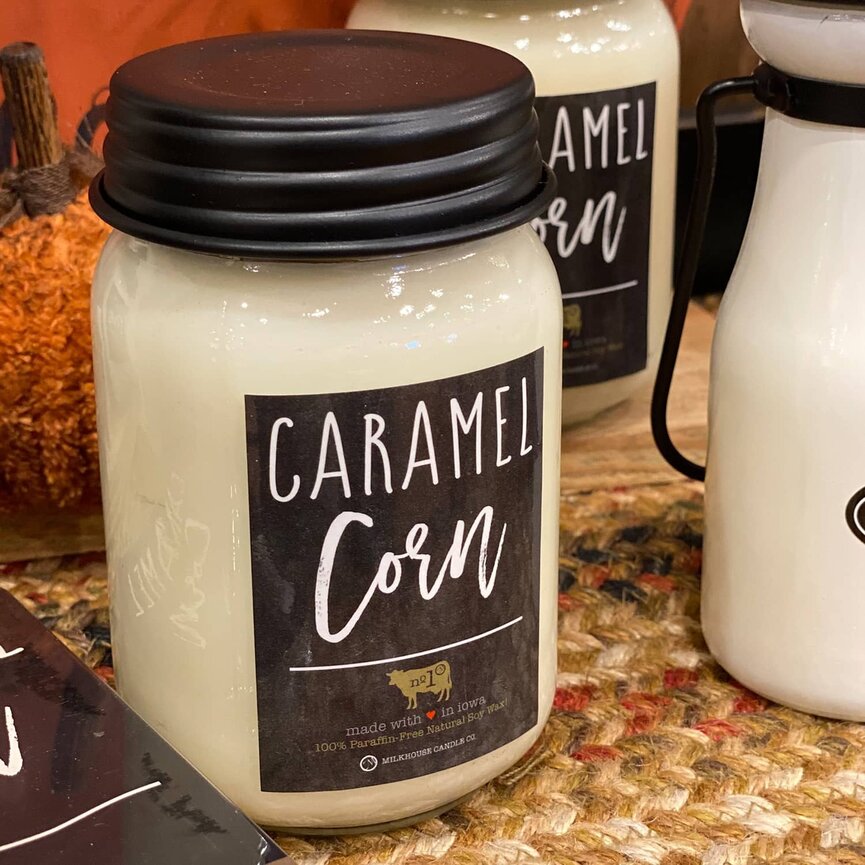 Milkhouse Candle Caramel Corn Mason Jar - 13oz