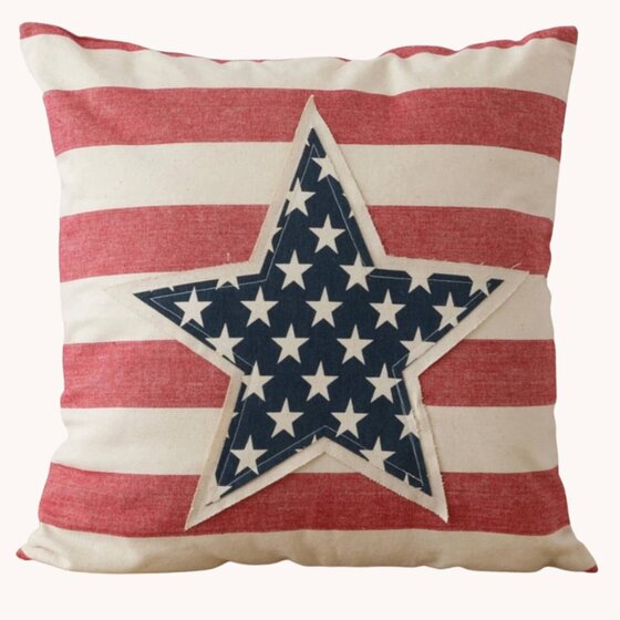 Star Patch & Stripes Pillow